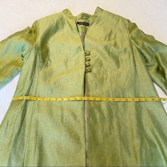 Alex & Co. Linen Blend Long Green Jacket - 16 - Picture 10 of 16